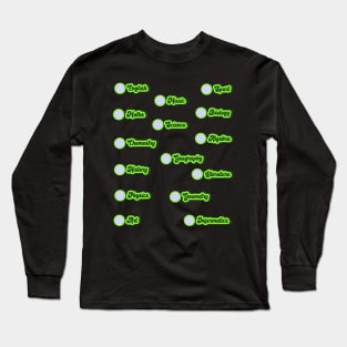 SCHOOL SUBJECT LABELS Long Sleeve T-Shirt